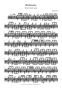 Drum score: Benny Crespo's gang - Birthmarks