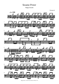 Drum score: Happy Imaeda - Sesame Power