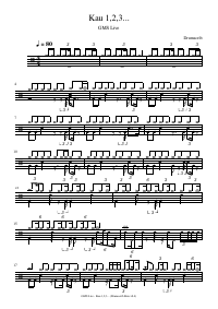 Drum score: GMS Live - Kau 1,2,3...