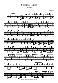 Drum score: The Who - Substitute (Live)