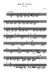 Drum score: The Who - Rael (Pt.1 & Pt.2)