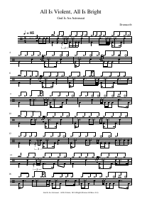 Drum score: God Is An Astronaut - All Is Violent, All Is Bright