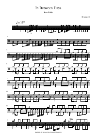 Drum score: Ben Folds - In Between Days