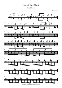 Drum score: Royal Blood - Out of the Black