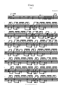 Drum score: Seal - Crazy