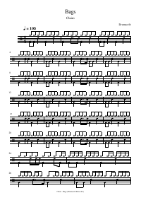 Drum score: Clairo - Bags