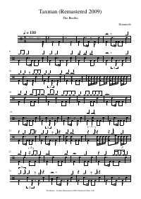 Drum score: The Beatles - Taxman (Remastered 2009)