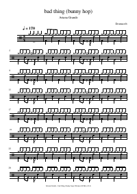 Drum score: Ariana Grande - bad thing (bunny hop)
