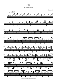 Drum score: The Pointer Sisters - Fire