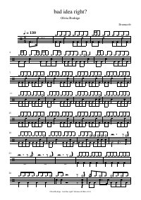 Drum score: Olivia Rodrigo - bad idea right?