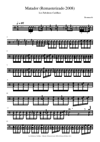 Drum score: Los Fabulosos Cadillacs - Matador (Remasterizado 2008)