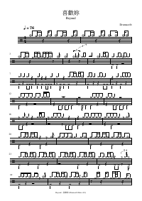 Drum score: Beyond - 喜歡妳