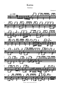 Drum score: Dareharu - Karma