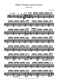 Drum score: Golpes Bajos - Malos Tiempos para la Lírica