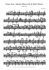 Partitura de batería: Paolo Zou - Venus (feat. Adriano Matcovich & Dario Panza)