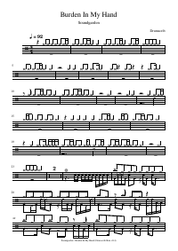 Drum score: Soundgarden - Burden In My Hand