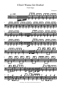 Drum score: Frank Zappa - I Don't Wanna Get Drafted