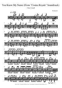 Drum score: Chris Cornell - You Know My Name (From "Casino Royale" Soundtrack)
