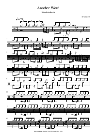 Drum score: Kinokoteikoku - Another Word