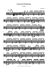Drum score: La Raíz - Canción Pendiente