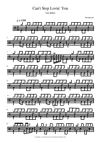 Drum score: Van Halen - Can't Stop Lovin' You