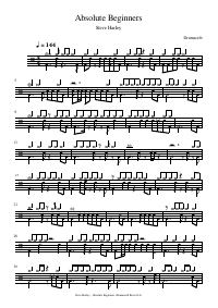 Drum score: Steve Harley - Absolute Beginners