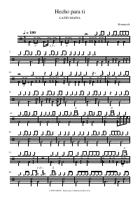 Drum score: LATIN MAFIA - Hecho para ti