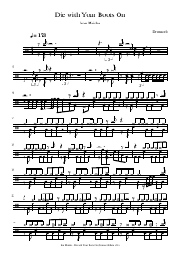 Drum score: Iron Maiden - Die with Your Boots On