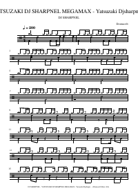 Drum score: DJ SHARPNEL - YATSUZAKI DJ SHARPNEL MEGAMAX - Yatsuzaki Djsharpnel Megamax