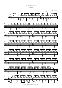 Drum score: Kaveret - העולם שמח