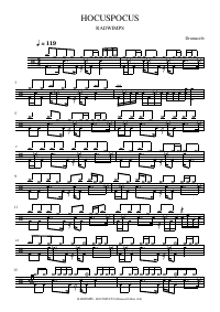 Drum score: RADWIMPS - HOCUSPOCUS