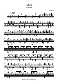 Drum score: Rammstein - Adieu