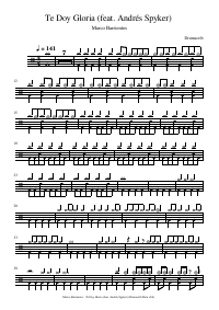 Partitura de batería: Marco Barrientos - Te Doy Gloria (feat. Andrés Spyker)