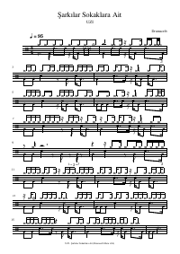 Drum score: UZI - Şarkılar Sokaklara Ait