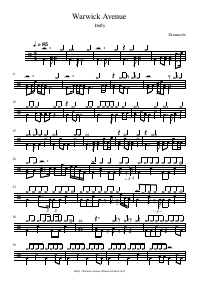 Drum score: Duffy - Warwick Avenue
