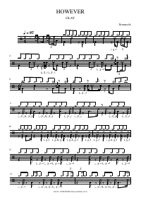 Drum score: GLAY - HOWEVER