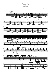 Drum score: Shaka Ponk - Gung Ho