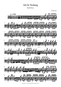 Drum score: Small Faces - All Or Nothing