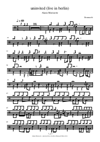 Drum score: Alanis Morissette - uninvited (live in berlin)