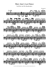 Drum score: Tom Petty And The Heartbreakers - Mary Jane's Last Dance