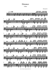 Drum score: Yebba - Distance