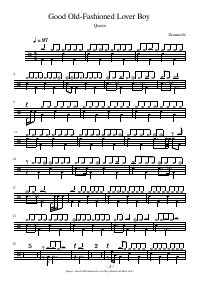 Drum score: Queen - Good Old-Fashioned Lover Boy
