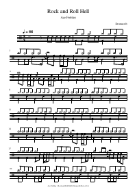 Drum score: Ace Frehley - Rock and Roll Hell