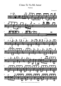 Drum score: Pandora - Cómo Te Va Mi Amor