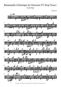 Drum score: Combo Belge - Batumambe (Générique de l'émission TV Strip Tease)