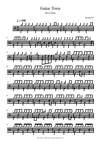 Drum score: Steve Earle - Guitar Town