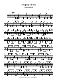 Drum score: Charlotte Cardin - Tant pis pour elle