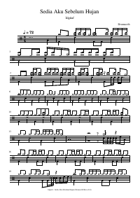 Drum score: Idgitaf - Sedia Aku Sebelum Hujan