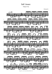 Drum score: Temper City - Self Aware