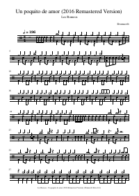 Drum score: Los Romeos - Un poquito de amor (2016 Remastered Version)